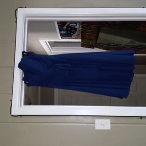 Halter top navy blue formal dress